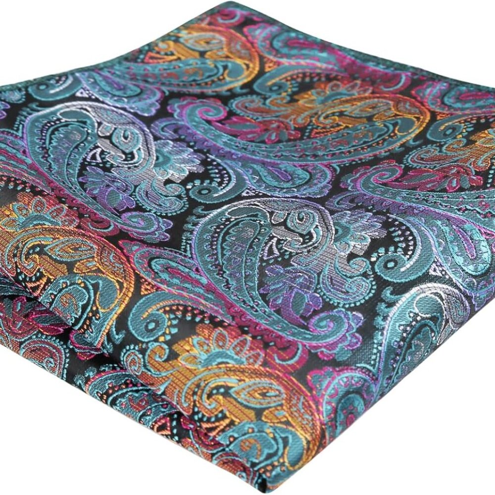 Mens Paisley Bow Tie, Hanky and Cufflinks - Picture 5 of 7